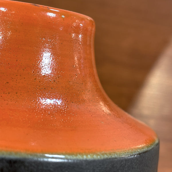 フラワーベース 花瓶 激レア品 グレー オレンジ Grey Orange ウプサラエクビー マリシムルソン Upsala Ekeby 北欧 ヴィンテージ スウェーデン Sweden Cityシリーズ Mari Simmulson