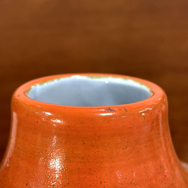 フラワーベース 花瓶 激レア品 グレー オレンジ Grey Orange ウプサラエクビー マリシムルソン Upsala Ekeby 北欧 ヴィンテージ スウェーデン Sweden Cityシリーズ Mari Simmulson