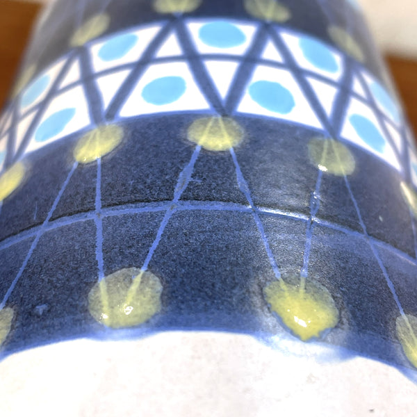 フラワーベース 花瓶 レア品  ホワイト ブルー white blue ウプサラエクビー マリシムルソン Upsala Ekeby 北欧 ヴィンテージ スウェーデン Sweden Peruシリーズ Mari Simmulson