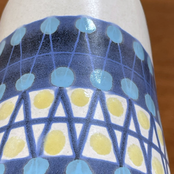 フラワーベース 花瓶 レア品  ホワイト ブルー white blue ウプサラエクビー マリシムルソン Upsala Ekeby 北欧 ヴィンテージ スウェーデン Sweden Peruシリーズ Mari Simmulson