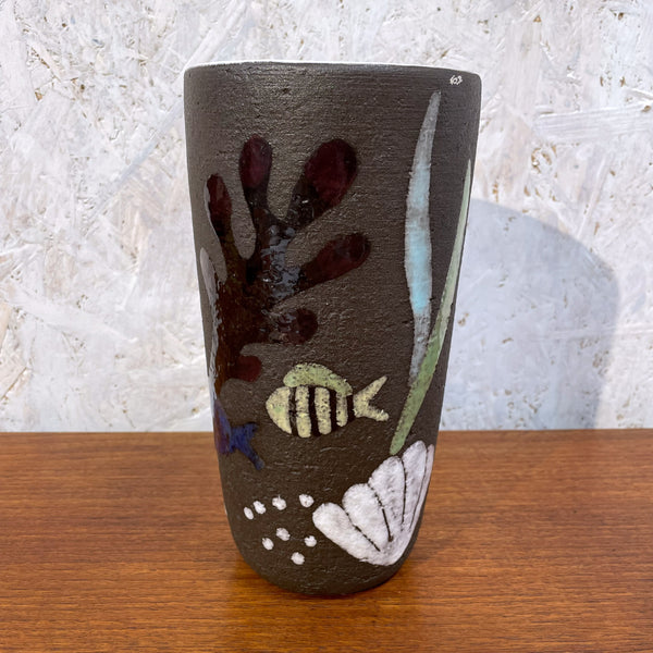 フラワーベース 花瓶 ブラウン brown ウプサラエクビー Upsala Ekeby 北欧 ヴィンテージ スウェーデン Sweden Anna Lisa