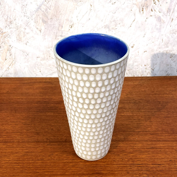 フラワーベース 花瓶 レア品  ホワイト ブルー white blue ゲフレ GEFLE Arthur Percy 北欧 ヴィンテージ スウェーデン Sweden