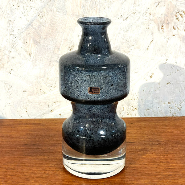 フラワーベース 花瓶 ガラス レア品 ブルー Blue オーセダ Aseda Bo Borgstrom 北欧 ヴィンテージ スウェーデン Sweden