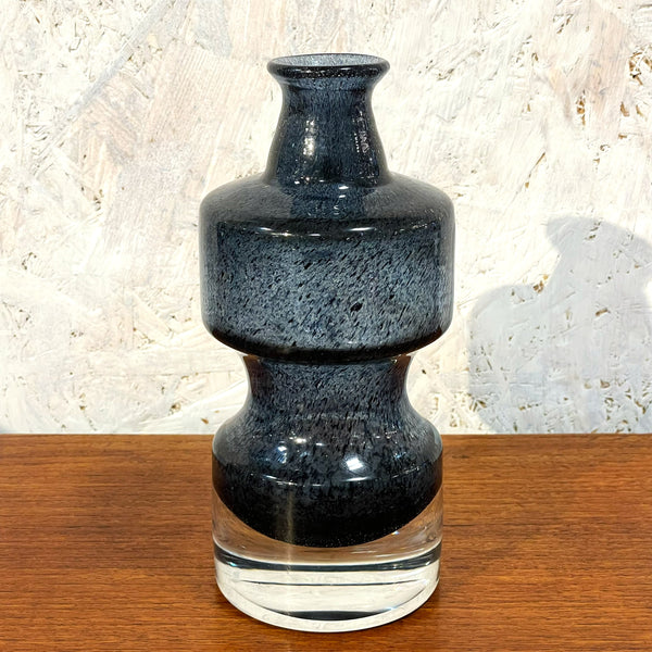フラワーベース 花瓶 ガラス レア品 ブルー Blue オーセダ Aseda Bo Borgstrom 北欧 ヴィンテージ スウェーデン Sweden