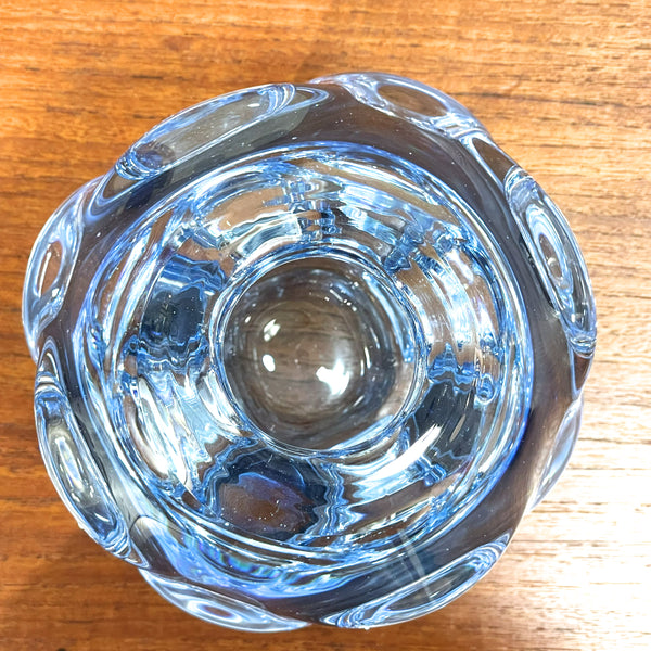 フラワーベース 花瓶 ガラス レア品 ブルー Blue オーセダ Aseda  北欧 ヴィンテージ スウェーデン Sweden