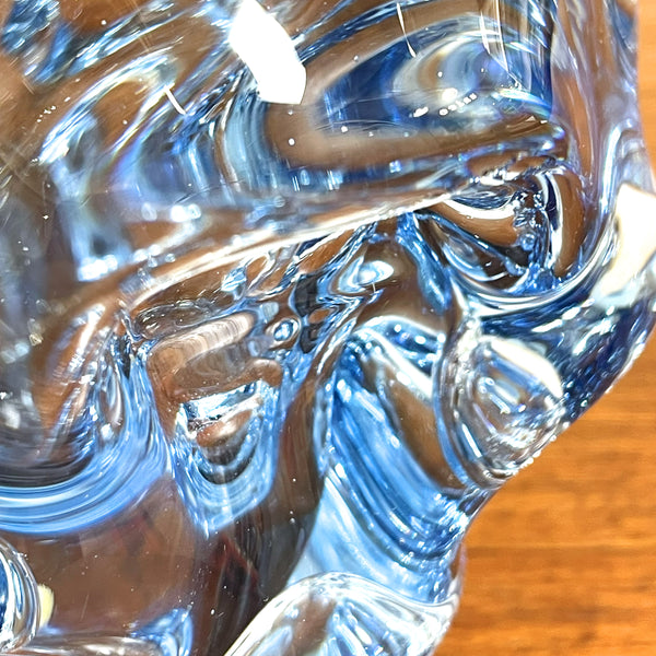 フラワーベース 花瓶 ガラス レア品 ブルー Blue オーセダ Aseda  北欧 ヴィンテージ スウェーデン Sweden