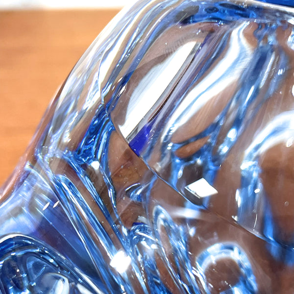 フラワーベース 花瓶 ガラス レア品 ブルー Blue オーセダ Aseda  北欧 ヴィンテージ スウェーデン Sweden