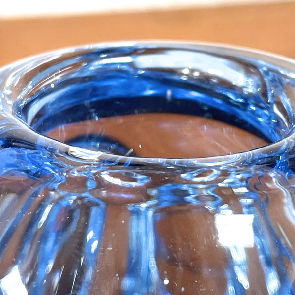 フラワーベース 花瓶 ガラス レア品 ブルー Blue オーセダ Aseda  北欧 ヴィンテージ スウェーデン Sweden