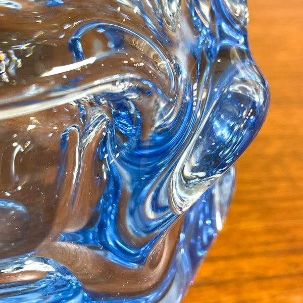 フラワーベース 花瓶 ガラス レア品 ブルー Blue オーセダ Aseda  北欧 ヴィンテージ スウェーデン Sweden