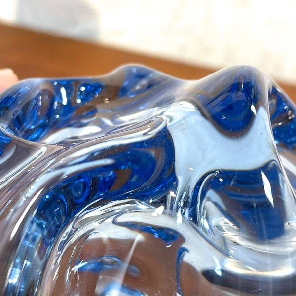フラワーベース 花瓶 ガラス レア品 ブルー Blue オーセダ Aseda  北欧 ヴィンテージ スウェーデン Sweden