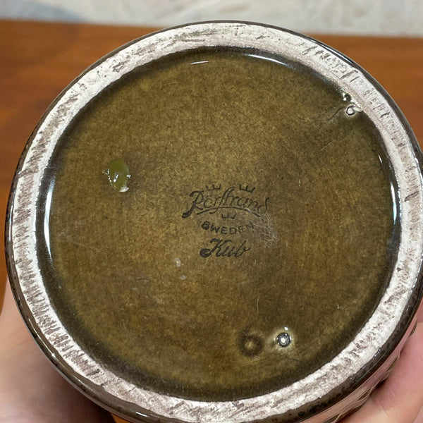 フラワーベース グンナーニールンド 花瓶 ブラウン brown ロールストランド Rorstrand 北欧 ヴィンテージ スウェーデン Gunnar Nylund Kub Sweden