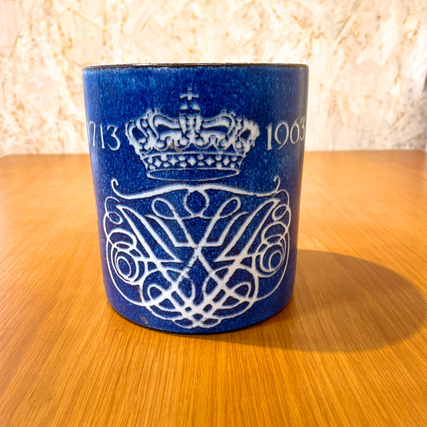 ロイヤルコペンハーゲン ビッグマグ Big Mag ブルー Blue ファイアンス焼き 陸軍士官学校250周年記念 ニルス・トーソン 北欧 ヴィンテージ デンマーク Denmark Royal copenhagen Nils Thorsson