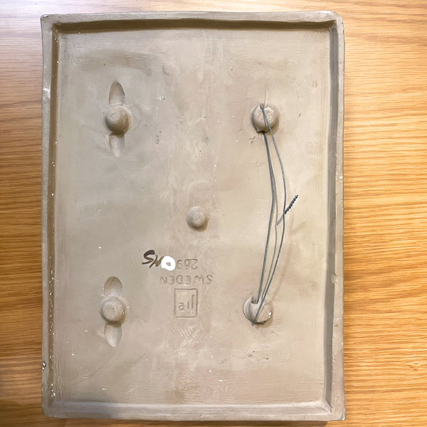 陶板 ヴィンテージ  スウェーデン 鳥 オレンジ イエロー  Vintage Solveig Nyqvist Sweden