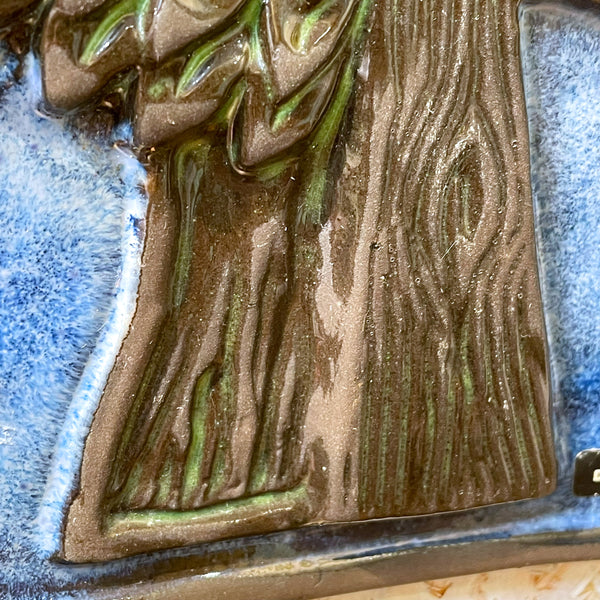 陶板 ヴィンテージ レア品  スウェーデン 木 青 Blue ジイ・カントフタ  Vintage Aimo Nietosvuori Jie gantofta Sweden