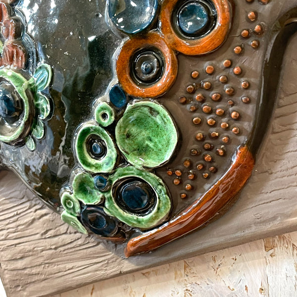 陶板 ヴィンテージ 超レア品  スウェーデン 魚 ジイ・カントフタ  Vintage Annika Kihlman Jie gantofta Sweden