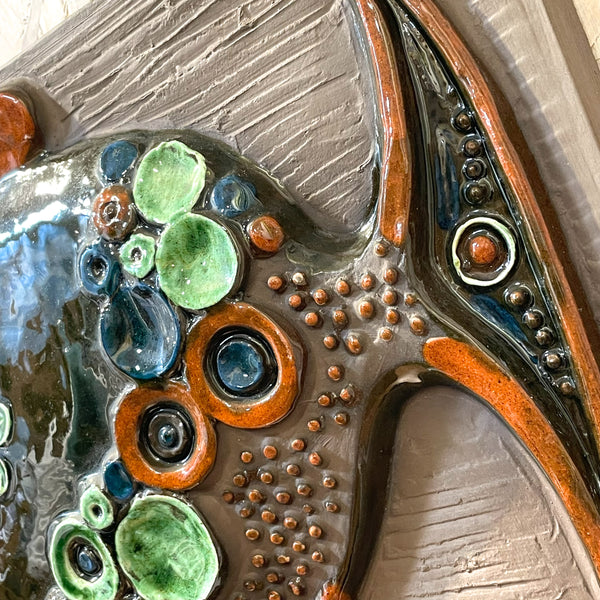 陶板 ヴィンテージ 超レア品  スウェーデン 魚 ジイ・カントフタ  Vintage Annika Kihlman Jie gantofta Sweden