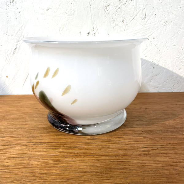 ボウル ガラス マーブル ホワイト White Holmegaard Najadeシリーズ Per Lutken 北欧 ヴィンテージ ホルムガード デンマーク Denmark