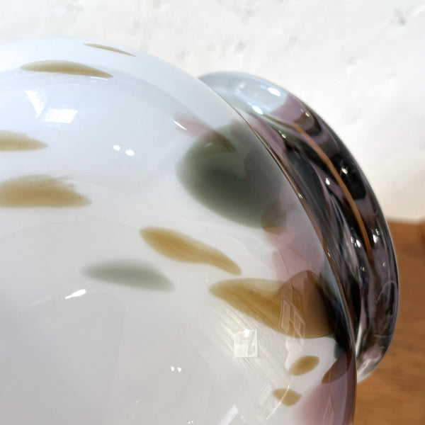 ボウル ガラス マーブル ホワイト White Holmegaard Najadeシリーズ Per Lutken 北欧 ヴィンテージ ホルムガード デンマーク Denmark