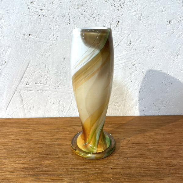 フラワーベース 花瓶 ガラス マーブル ホワイト White Holmegaard CASCADEシリーズ Per Lutken 北欧 ヴィンテージ ホルムガード デンマーク Denmark