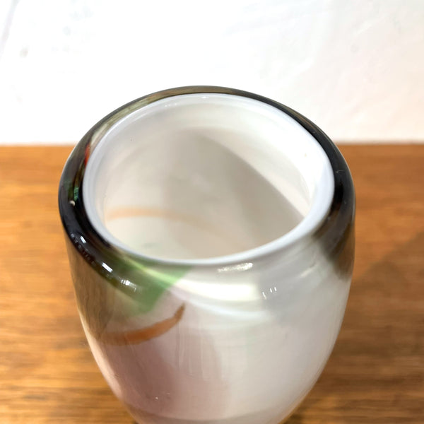フラワーベース 花瓶 ガラス マーブル ホワイト White Holmegaard CASCADEシリーズ Per Lutken 北欧 ヴィンテージ ホルムガード デンマーク Denmark