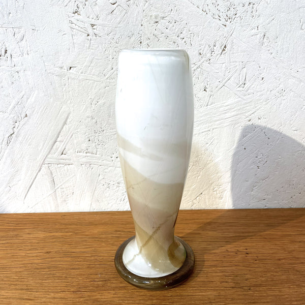 フラワーベース 花瓶 ガラス マーブル ホワイト White Holmegaard CASCADEシリーズ Per Lutken 北欧 ヴィンテージ ホルムガード デンマーク Denmark