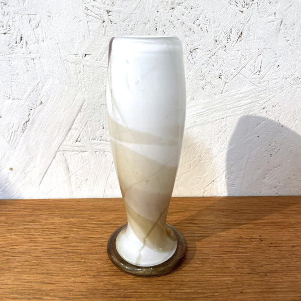 フラワーベース 花瓶 ガラス マーブル ホワイト White Holmegaard CASCADEシリーズ Per Lutken 北欧 ヴィンテージ ホルムガード デンマーク Denmark