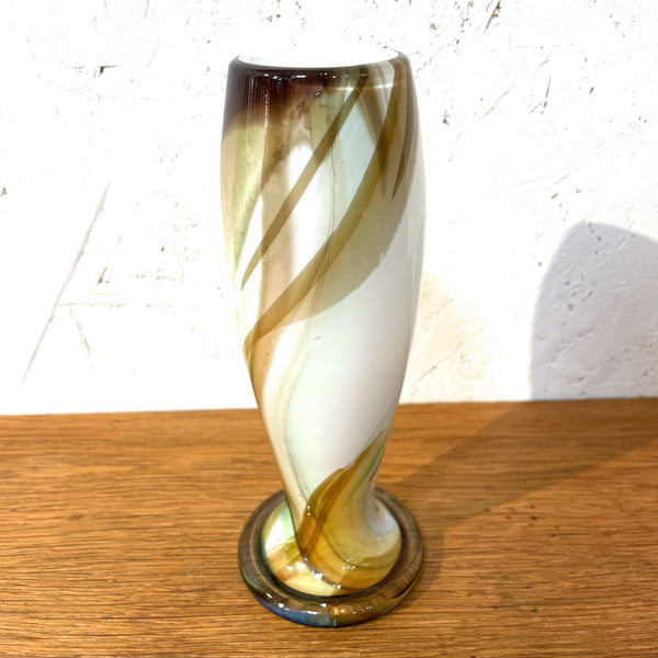 フラワーベース 花瓶 ガラス マーブル ホワイト White Holmegaard CASCADEシリーズ Per Lutken 北欧 ヴィンテージ ホルムガード デンマーク Denmark