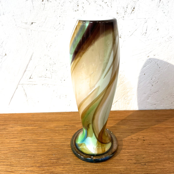 フラワーベース 花瓶 ガラス マーブル ホワイト White Holmegaard CASCADEシリーズ Per Lutken 北欧 ヴィンテージ ホルムガード デンマーク Denmark