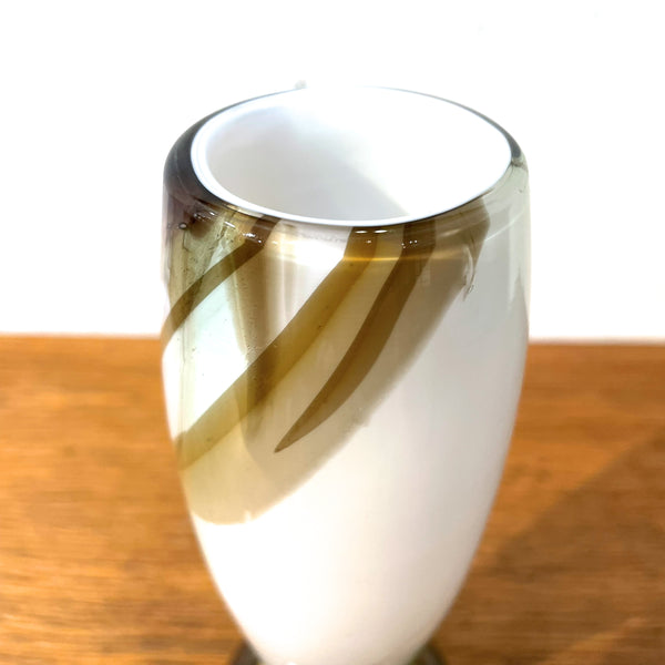 フラワーベース 花瓶 ガラス マーブル ホワイト White Holmegaard CASCADEシリーズ Per Lutken 北欧 ヴィンテージ ホルムガード デンマーク Denmark