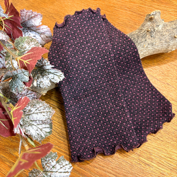 リストウォーマー  ウール 紫 Purple  スウェーデン エドゥルスドッター Small ruter black swiss Edursdotter wool sweden wrist warmers