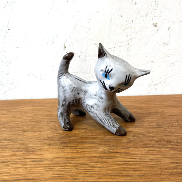 ネコ フィギュア 激レア品 グレー Grey ウプサラエクビー Upsala Ekeby 北欧 ヴィンテージ スウェーデン Sweden Dorothy Clough