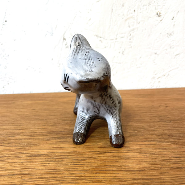 ネコ フィギュア 激レア品 グレー Grey ウプサラエクビー Upsala Ekeby 北欧 ヴィンテージ スウェーデン Sweden Dorothy Clough