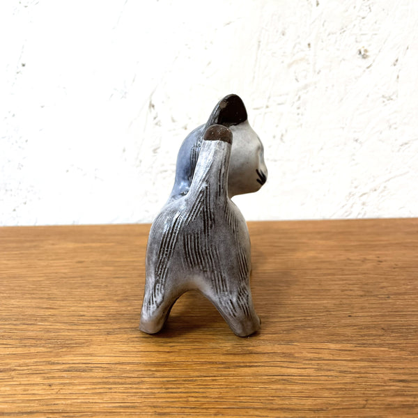 ネコ フィギュア 激レア品 グレー Grey ウプサラエクビー Upsala Ekeby 北欧 ヴィンテージ スウェーデン Sweden Dorothy Clough