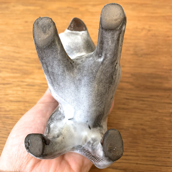 ネコ フィギュア 激レア品 グレー Grey ウプサラエクビー Upsala Ekeby 北欧 ヴィンテージ スウェーデン Sweden Dorothy Clough