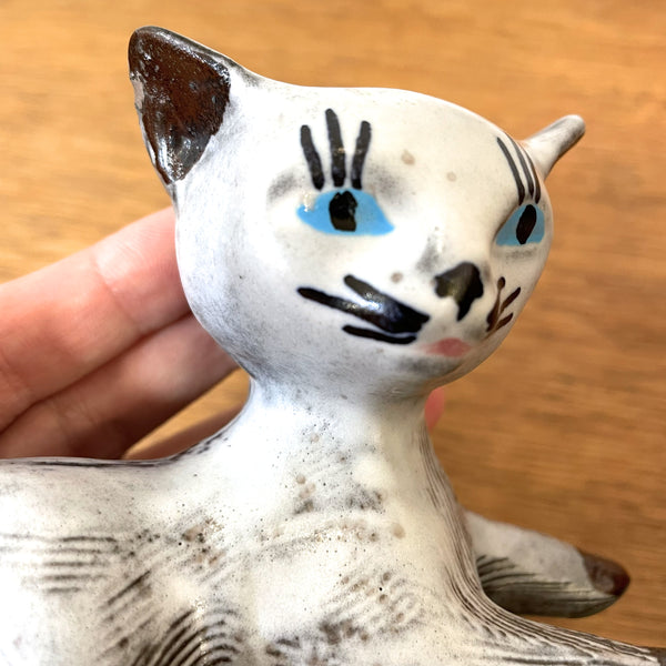 ネコ フィギュア 激レア品 グレー Grey ウプサラエクビー Upsala Ekeby 北欧 ヴィンテージ スウェーデン Sweden Dorothy Clough