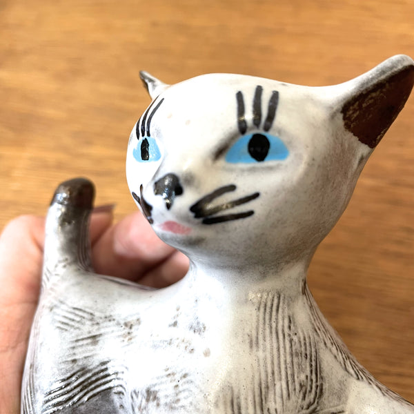 ネコ フィギュア 激レア品 グレー Grey ウプサラエクビー Upsala Ekeby 北欧 ヴィンテージ スウェーデン Sweden Dorothy Clough