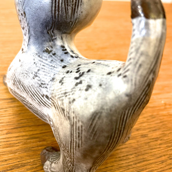 ネコ フィギュア 激レア品 グレー Grey ウプサラエクビー Upsala Ekeby 北欧 ヴィンテージ スウェーデン Sweden Dorothy Clough