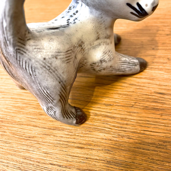 ネコ フィギュア 激レア品 グレー Grey ウプサラエクビー Upsala Ekeby 北欧 ヴィンテージ スウェーデン Sweden Dorothy Clough