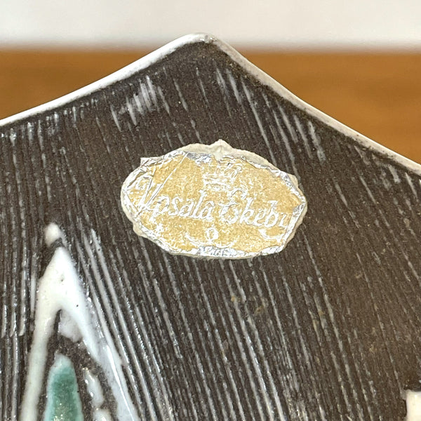 飾り皿 絵皿 プレート グレー  Grey  ウプサラエクビー マリシムルソン Upsala Ekeby 北欧 ヴィンテージ スウェーデン Sweden Saginaシリーズ Mari Simmulson