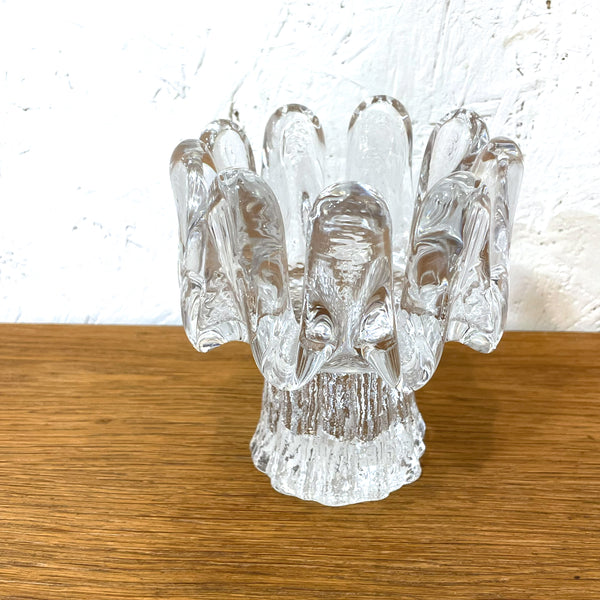 キャンドルホルダー ガラス クリア Clear Sunflower サンフラワー コスタボダ KOSTABODA Goran Warff 北欧 ヴィンテージ スウェーデン Sweden