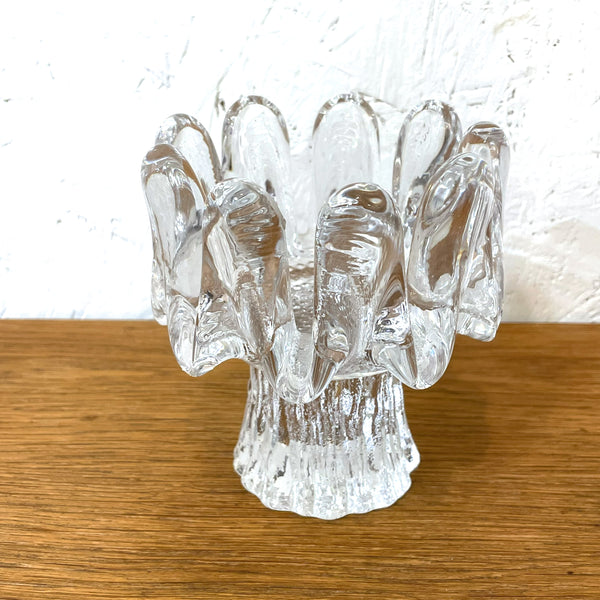 キャンドルホルダー ガラス クリア Clear Sunflower サンフラワー コスタボダ KOSTABODA Goran Warff 北欧 ヴィンテージ スウェーデン Sweden