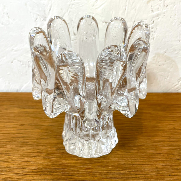 キャンドルホルダー ガラス クリア Clear Sunflower サンフラワー コスタボダ KOSTABODA Goran Warff 北欧 ヴィンテージ スウェーデン Sweden