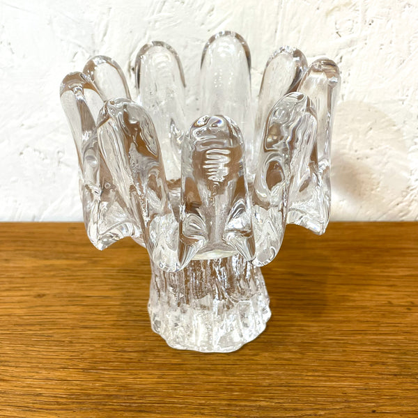 キャンドルホルダー ガラス クリア Clear Sunflower サンフラワー コスタボダ KOSTABODA Goran Warff 北欧 ヴィンテージ スウェーデン Sweden