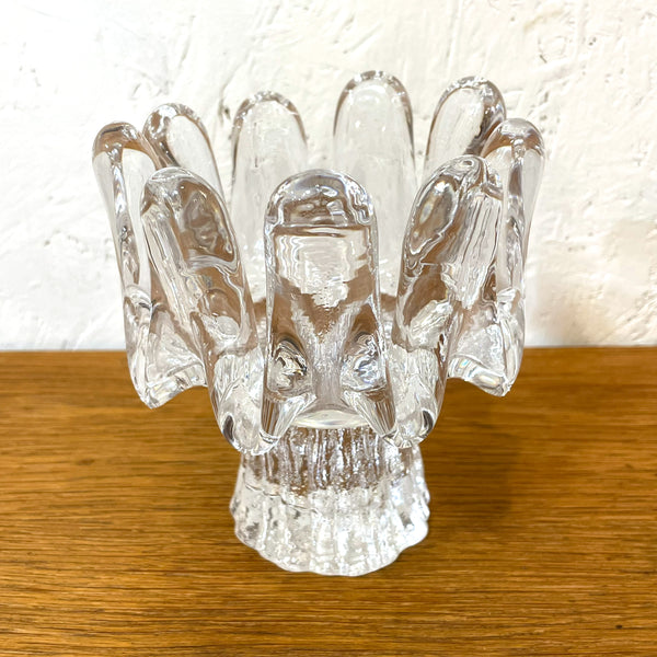 キャンドルホルダー ガラス クリア Clear Sunflower サンフラワー コスタボダ KOSTABODA Goran Warff 北欧 ヴィンテージ スウェーデン Sweden