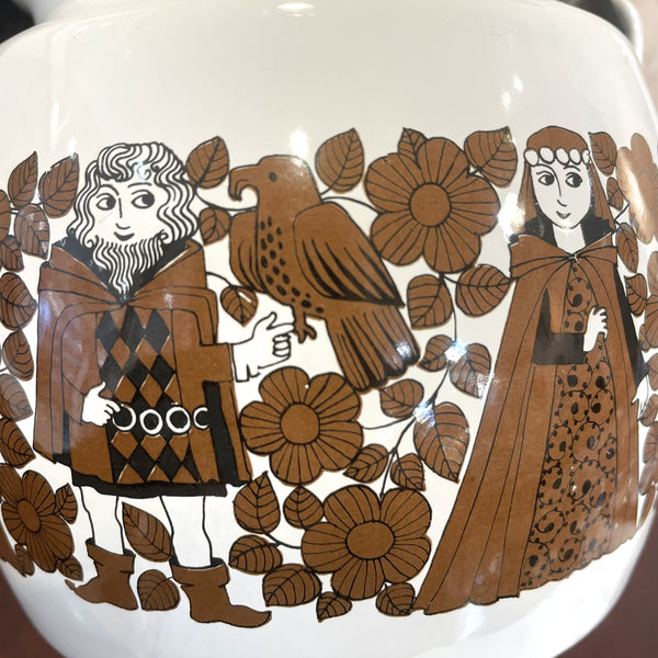 ホーロー ポット ARABIA ブラウン Brown Raija Uosikkinen FINEL アラビア 北欧 ヴィンテージ フィンランド Finland
