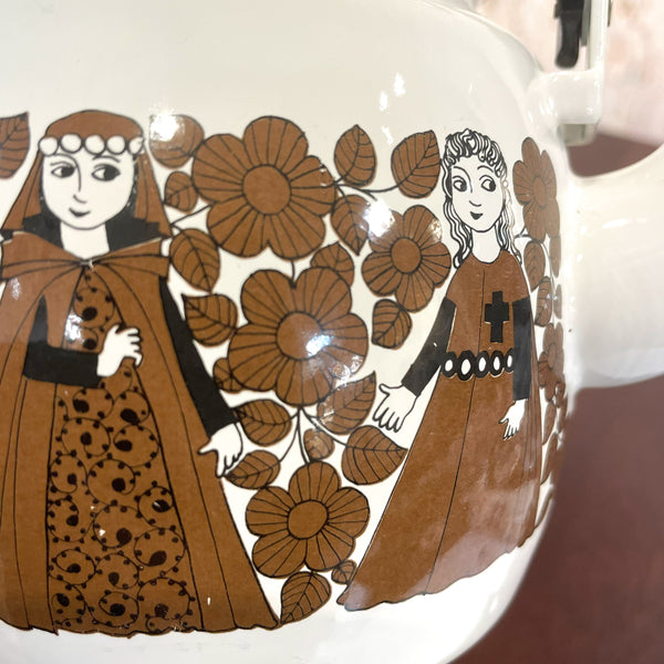 ホーロー ポット ARABIA ブラウン Brown Raija Uosikkinen FINEL アラビア 北欧 ヴィンテージ フィンランド Finland