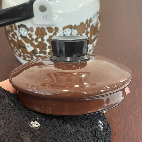 ホーロー ポット ARABIA ブラウン Brown Raija Uosikkinen FINEL アラビア 北欧 ヴィンテージ フィンランド Finland