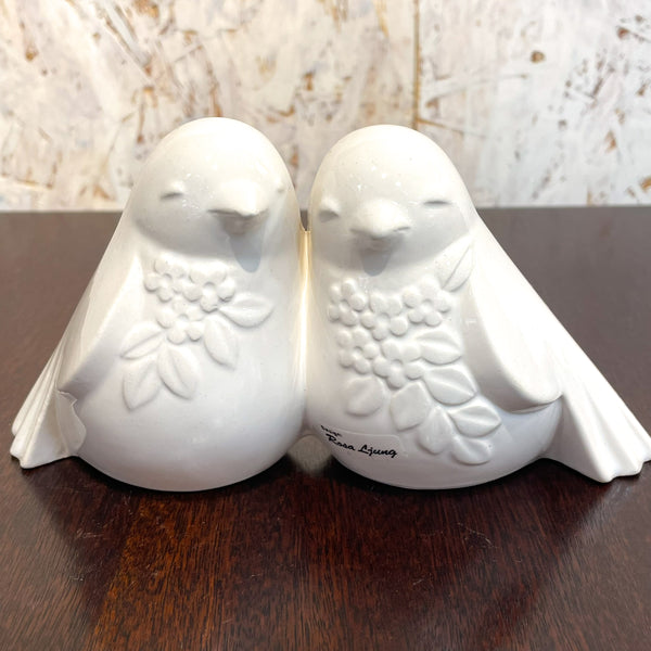 フィギュア DECO Rosa Ljung ホワイト White 鳥 寄り添い合う2羽の鳥  北欧 ヴィンテージ スウェーデン Sweden