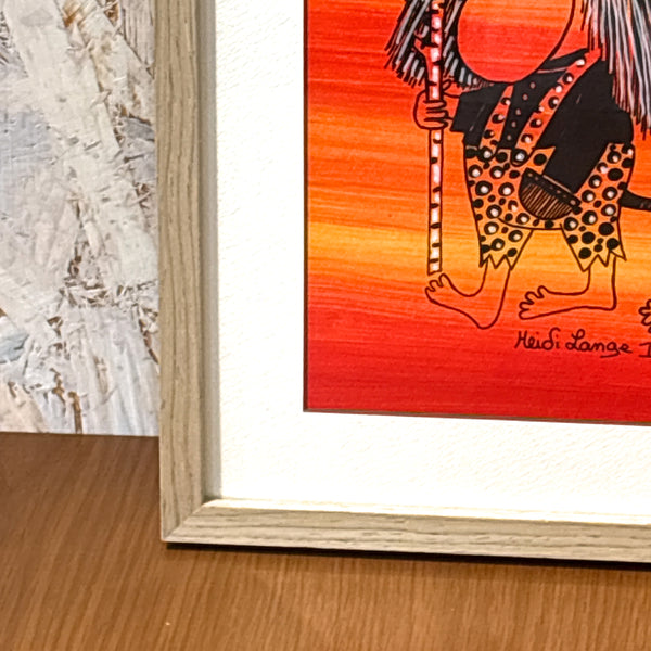 スウェーデン アート ハイジランゲ ハンドペイント 壁掛け 絵画 トロール家族 Sweden  Heidi Lange【額送A】