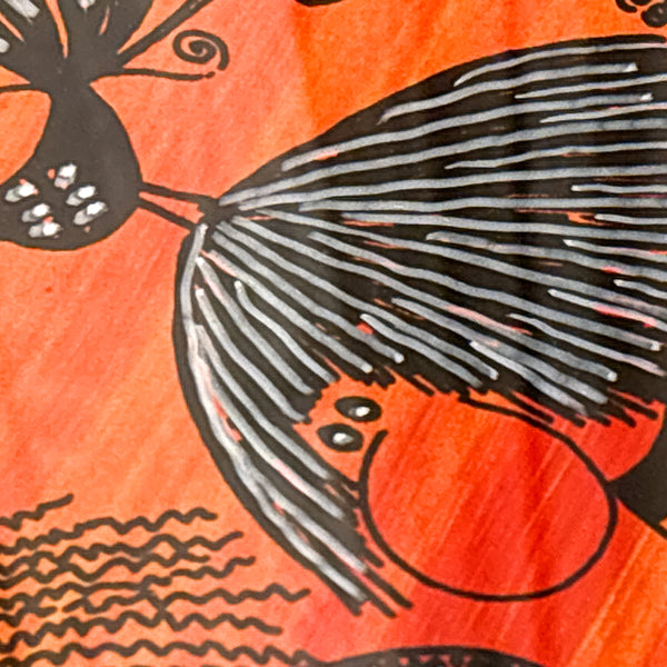 スウェーデン アート ハイジランゲ ハンドペイント 壁掛け 絵画 トロール家族 Sweden  Heidi Lange【額送A】